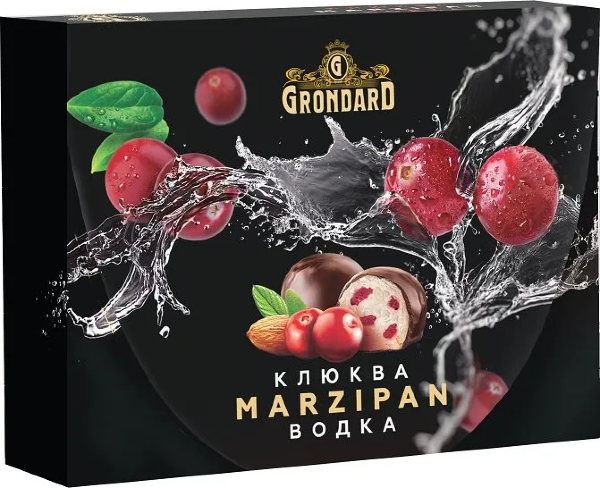 №1 TM Grondard       (10186) Конфеты глазированные Марципановые Клюква и Водка, 98г  в Назарове